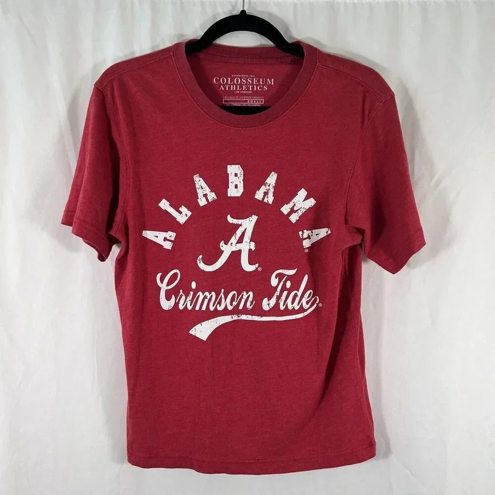 Alabama Crimson Tide Colosseum Shirt Men's Small Red Short Sleeve Crew Neck